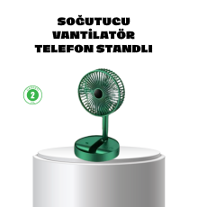 Katlanabilir Mini Fan – 3 Kademeli Soğutma, Şarjlı