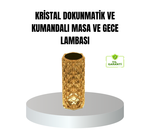 Kristal RGB LED’li Kumandalı Masa ve Gece Lambası – Renkli Işık Modlarıyla Şık Dekoratif Aydınlatma
