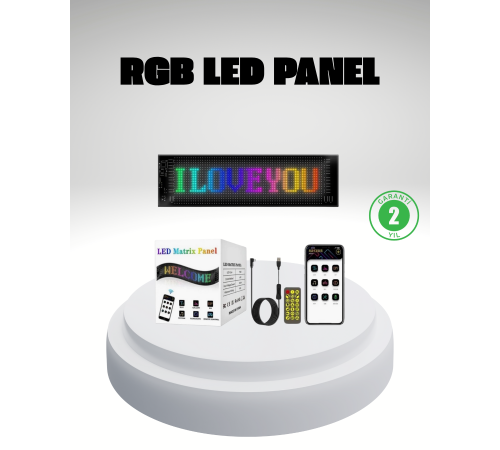 RGB LED Panel – Mobil Uyumlu, Yazı ve GIF Destekli, USB Bağlantılı Dekoratif Ekran