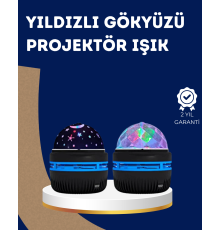 360° Dönen Galaxy Projektörlü Gece Lambası – Star Master Yıldızlı Gökyüzü Efekti