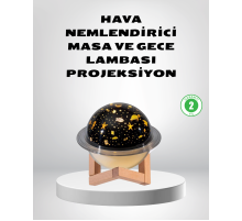 USB Projeksiyon Gece Lambası ve Hava Nemlendirici – Aromaterapi Destekli, Taşınabilir Mini