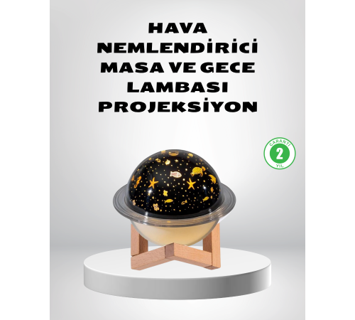 USB Projeksiyon Gece Lambası ve Hava Nemlendirici – Aromaterapi Destekli, Taşınabilir Mini