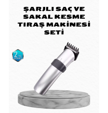 Profesyonel Şarjlı Saç ve Sakal Kesme Makinesi – Paslanmaz Çelik Bıçaklı, Ergonomik ve Sessiz Motorlu