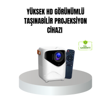 Taşınabilir 1080P HD Akıllı Projektör – 64GB Dahili Hafıza, 2GB RAM, Uzaktan Kumandalı