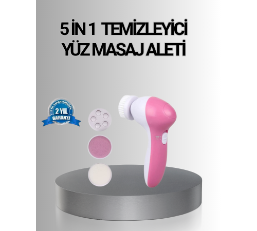 5 Başlıklı Yüz Masaj Aleti – Cilt Temizleme, Peeling, Siyah Nokta ve Gözenek Bakımı