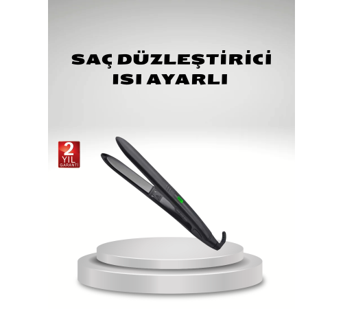 Isı Ayarlı Saç Düzleştirici Titanyum Seramik Plaka, Dijital Ekran