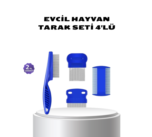 4’lü Evcil Hayvan Tüy Temizleme Seti – Paslanmaz Çelik,Plastik, Pratik ve Hijyenik Bakım
