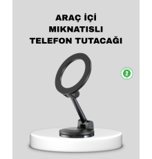 Katlanır Manyetik Araç İçi Telefon Tutucu – 360° Dönebilen, MagSafe Uyumlu, Güçlü Mıknatıslı Tasarım