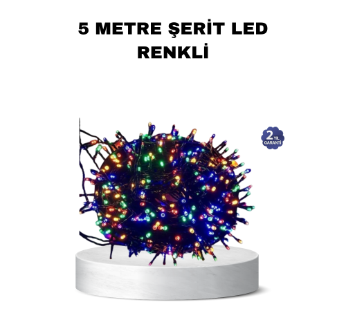 50 Ampullü 5 Metre LED Işık – 8 Modlu, Enerji Tasarruflu Dekoratif Aydınlatma