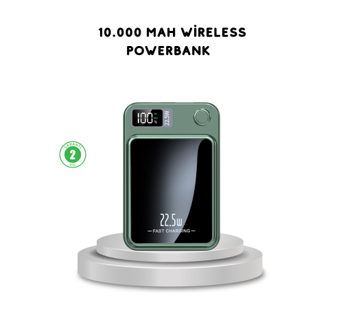 MagSafe Powerbank Kablosuz Şarjlı ve 22.5W Hızlı Şarj Destekli