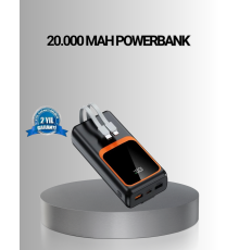 Powerbank 20000 mAh Yüksek Kapasiteli ve 22.5W Hızlı Şarj Destekli