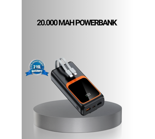 Powerbank 20000 mAh Yüksek Kapasiteli ve 22.5W Hızlı Şarj Destekli
