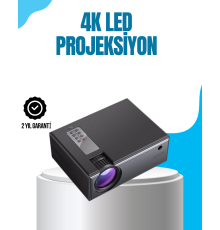 Full HD Destekli Taşınabilir Projeksiyon Cihazı – HDMI, USB, VGA Girişli, Uzaktan Kumandalı