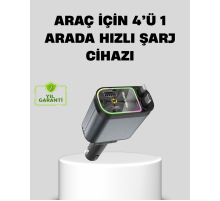 Araç Şarj Cihazı 66W 4 Portlu Hızlı Şarj ve LED Işıklı