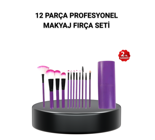 12’li Profesyonel Makyaj Fırça Seti – Dökülmeyen Yumuşak Kıllı, Ergonomik Tasarım