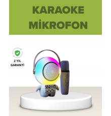 Astronot Tasarımlı Bluetooth Speaker ve Kablosuz Mikrofon Karaoke Seti