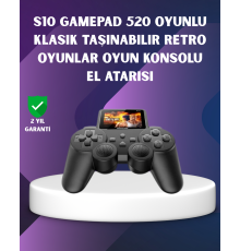 500 Dahili Oyunlu Taşınabilir Retro El Konsolu-2.4 inç Renkli Ekranlı