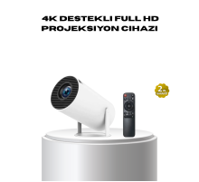 4K Destekli Full HD Projeksiyon Cihazı – 130 inç Geniş Ekran, WiFi ve HDMI Bağlantılı