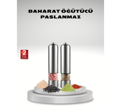 Otomatik Pilli Tuz ve Karabiber Öğütücü Seti