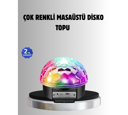 Bluetooth Kontrollü Masaüstü Disko Topu Işığı – Renkli LED Işık Gösterisi ve Uzaktan Kumanda