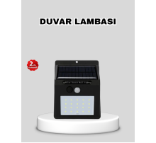 Güneş Enerjili 20 LED Hareket Sensörlü Lamba – IP65 Su Geçirmez Dış Mekan Aydınlatma