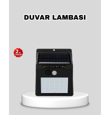 Güneş Enerjili 20 LED Hareket Sensörlü Lamba – IP65 Su Geçirmez Dış Mekan Aydınlatma