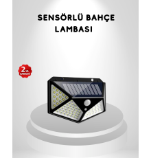 100 LED Güneş Enerjili Bahçe Lambası – PIR Sensörlü, IP65 Su Geçirmez Dış Mekan Aydınlatma