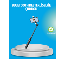 Bluetooth Işıklı Uzaktan Kumandalı Selfie Çubuğu – 130 cm Yükseklik