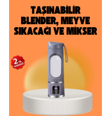 12 Bıçaklı Şarjlı Meyve Sıkacağı – Tip-C Taşınabilir Blender 450 ml