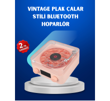 Retro Saatli Bluetooth Hoparlör – Gece Lambalı Kristal Ses Kalitesi