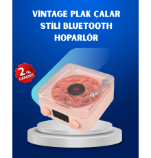 Retro Saatli Bluetooth Hoparlör – Gece Lambalı Kristal Ses Kalitesi