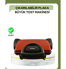 2000 Watt Teflon Tost Makinesi – Geniş Plaka, Ayarlanabilir Isı, Kolay Temizlik