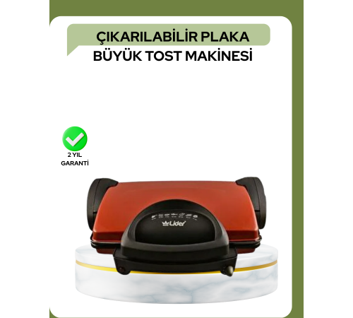 2000 Watt Teflon Tost Makinesi – Geniş Plaka, Ayarlanabilir Isı, Kolay Temizlik