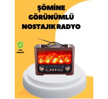 Taşınabilir Şömine Görünümlü Bluetooth Hoparlör – Solar Şarjlı, Alev Işıklı, 7W Ses