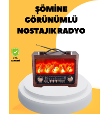 Taşınabilir Şömine Görünümlü Bluetooth Hoparlör – Solar Şarjlı, Alev Işıklı, 7W Ses