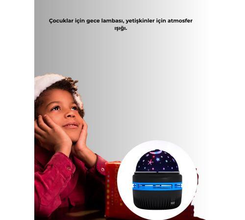 Galaxy Projektörlü Gece Lambası