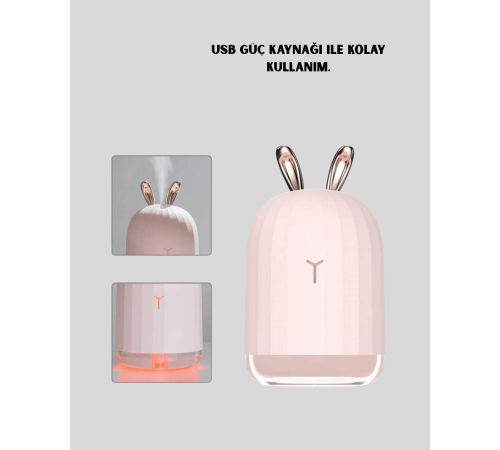 Beyaz Renk Ultrasonik Hava Nemlendirici ve Aromaterapi Difüzörü