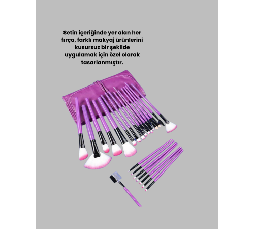 Profesyonel Makyaj Uygulamalarına Özel 12 Parça Kompakt ve Hafif Makyaj Fırça Seti