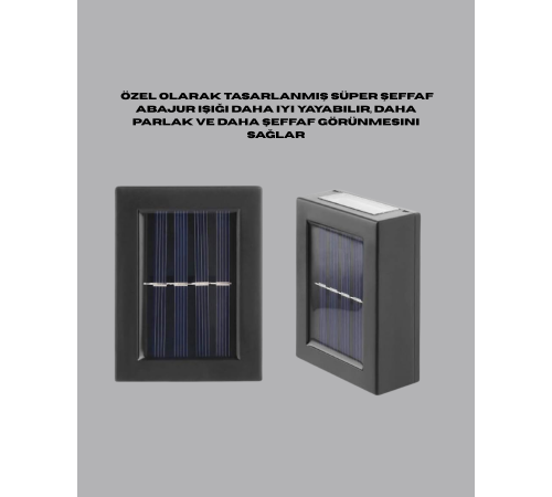 Şeffaf Abajurlu Duvar Tipi Solar Işık