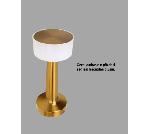 3 Kademeli Dokunmatik Başucu Lambası – Pil ile Sağlam Kablosuz Tasarım