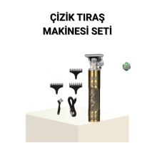 T Bıçaklı Profesyonel Çizik Tıraş Makinesi Seti – 120 Dakika Kullanım, Şarjlı & Kablolu