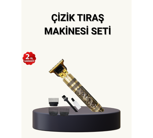 Profesyonel Çizik Tıraş Makinesi – T Çelik Bıçaklı, 120 Dakika Şarjlı Kullanım, 3 Başlıklı