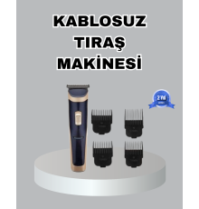 Çelik Bıçaklı Unisex Şarjlı Tıraş Makinesi – Sessiz Motor, Kablosuz ve Ayarlanabilir