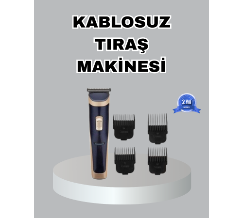 Çelik Bıçaklı Unisex Şarjlı Tıraş Makinesi – Sessiz Motor, Kablosuz ve Ayarlanabilir