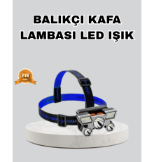 Outdoor ve Gece Balıkçılığı İçin LED Kafa Lambası – USB Şarjlı, 60° Ayarlanabilir Far
