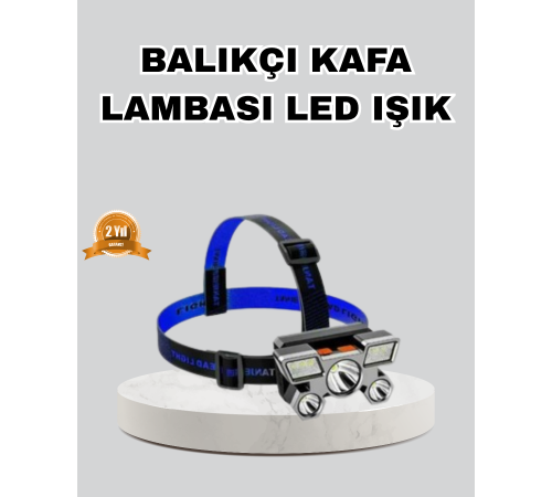 Outdoor ve Gece Balıkçılığı İçin LED Kafa Lambası – USB Şarjlı, 60° Ayarlanabilir Far
