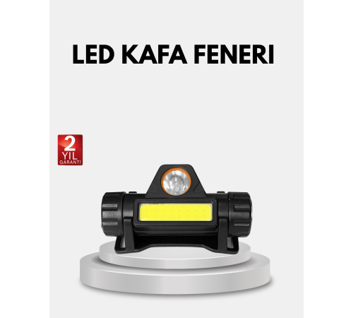 Profesyonel Şarjlı LED Kafa Lambası – Uzun Mesafe + Ortam Aydınlatması