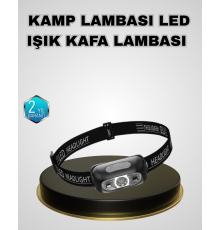 IPX5 Su Geçirmez Şarjlı LED Kafa Feneri | Hareket Sensörlü, Ayarlanabilir 60° Far