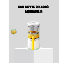 Taşınabilir Katı Meyve Sıkacağı – 45W Güçlü Motor, Çift Kesici Bıçak, USB Şarjlı ve Kompakt Tasarım