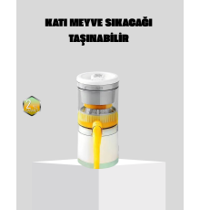 Taşınabilir Katı Meyve Sıkacağı – 45W Güçlü Motor, Çift Kesici Bıçak, USB Şarjlı ve Kompakt Tasarım